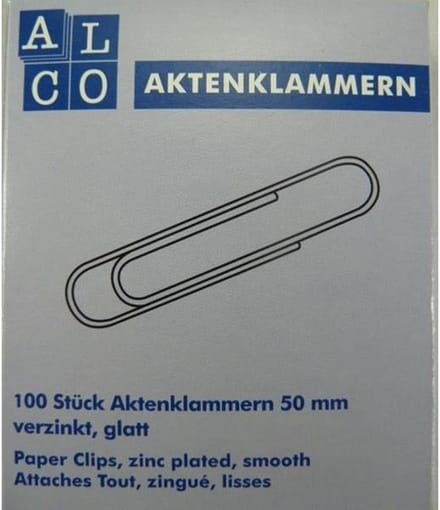 Paperclips alco 50mm ds a 100 stuks