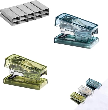 Mini Nietmachine - Handnietmachine Set - Documenten Binden - Compact Ontwerp - 2 stuks - Blauw Groen