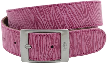 Dames riem fuchsia - Basic leren riem 4cm met zebraprint - Leer - Basic riem - Stoer - Maat 90