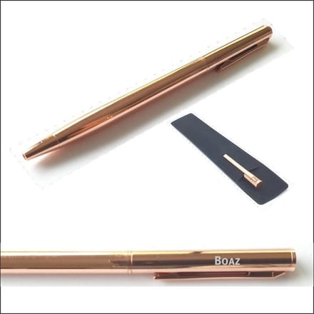 Pen Met Naam Gravering - Rosegoud -   Boaz