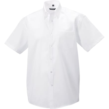 Russell Collection Heren Ultimate Non-Iron Shirt met Korte Mouwen (Wit)
