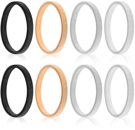Dailygoods- Mouwhouder Antislip - Elastisch - 4 Paar - Zwart/Zilver/Goud/Staal - Voor Heren/Dames - Diameter 7 cm - Hemdmouwer