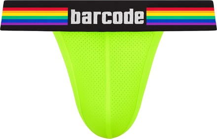 Barcode Berlin Pride Jockstrap Neongreen - MAAT S - Heren Ondergoed - Jockstrap voor Man - Mannen Jock
