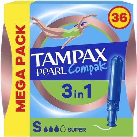 Tampax Pearl Compak Super - Tampons Met Inbrenghuls - 36 stuks