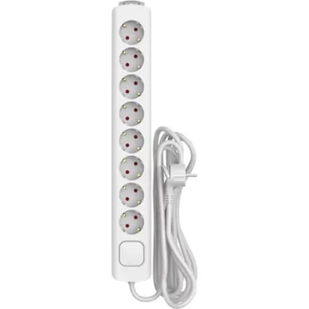 Sencys Stekkerdoos 8-voudig Wit 5 Meter