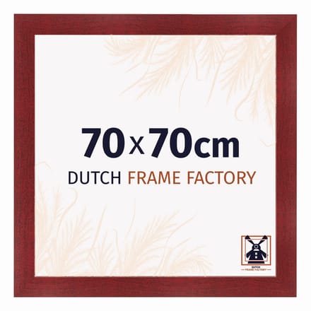 Fotolijst 70x70 cm - MDF - Wijnrood Geveegd - Praag