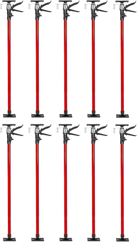 Montagesteun - Plafondsteun Spanner - Panelen Plaatsen - Eenhandsbediening - 115-290 cm - Rood