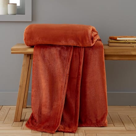 Raschel Velvet Touch Deken 130x170cm Burnt Orange