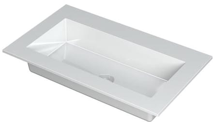 INK Kraft Wastafel Enkele Bak Zonder Kraangat - 800x450x10 mm - Glans Wit