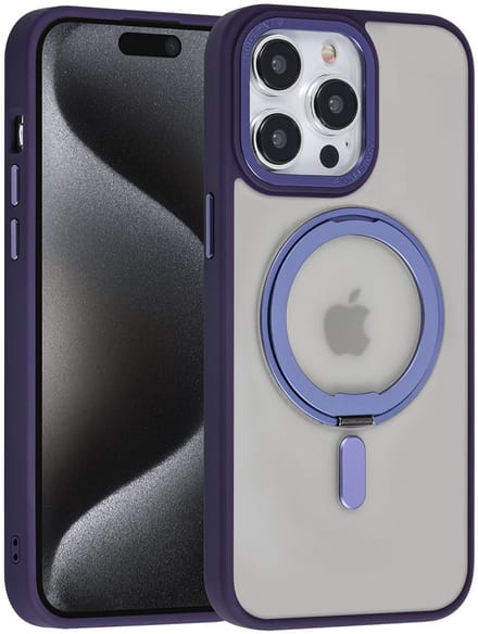UNIQ Accessory Back Cover - Apple iPhone 15 Pro Max - Paars - MagSafe Compatibel met Ingebouwde Ringstand