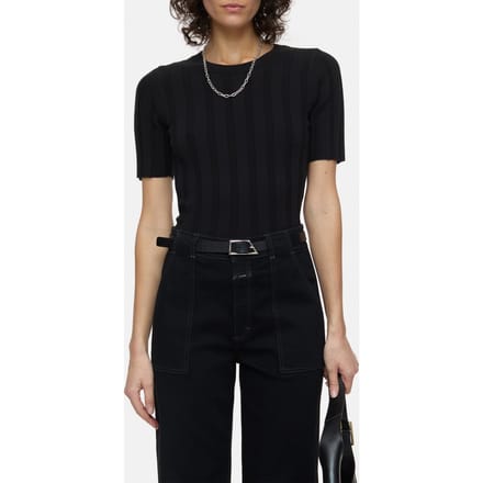 Closed Crew Neck Short Sleeve Knits Black Maat: XS | Sweaters Outlet | Dames | Zwart