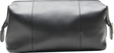 Esquire Leren Utensil zak Spa Cosmetic Bag Black Zwart