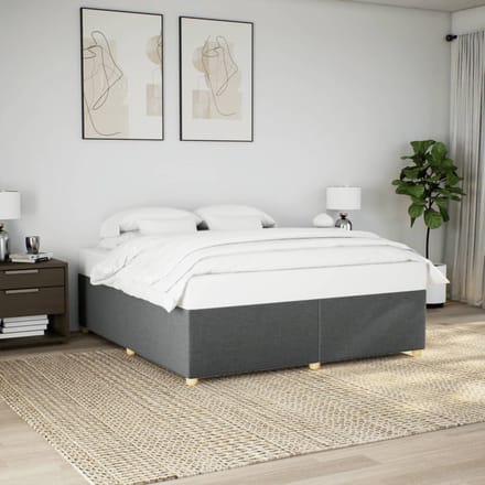 vidaXL - Bedframe - zonder - matras - stof - donkergrijs - 180x200 - cm