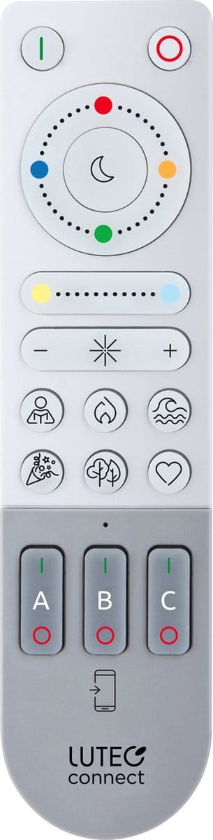 LUTEC Connect Remote Control - Afstandsbediening voor smart verlichting - Op Infrarood & Bluetooth - Wit