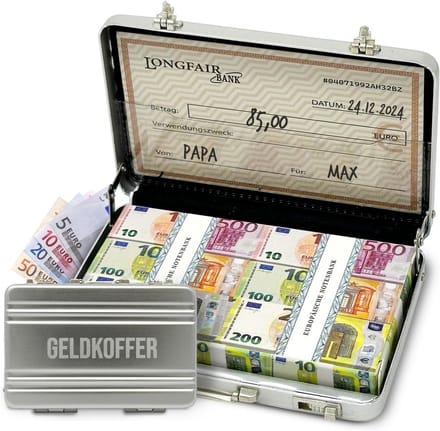 Miniatuur geldkoffer voor originele geldgeschenken