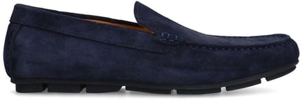 Manfield - Heren - Donkerblauwe suède loafer - Maat 41