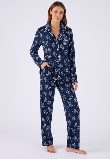 Damart - Pyjama met knoopsluiting Thermolactyl - Dames - Blauw - 38-40 (S)