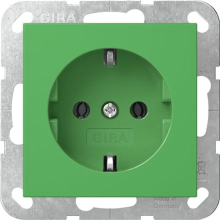 Gira Systeem 55 Groene SCHUKO Stopcontact 16A 250V - 4455107