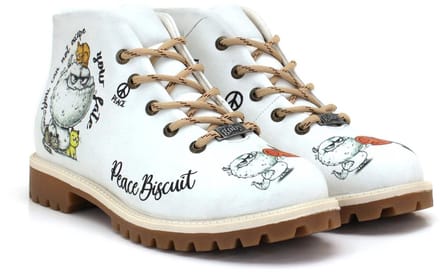 Goby Peace Biscuit Boots – Dames Veterboots – Vegan Leer – Handgemaakt – Maat 37
