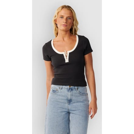 Rip Curl Retro Swell T-shirt Met Korte Mouwen Zwart M Vrouw