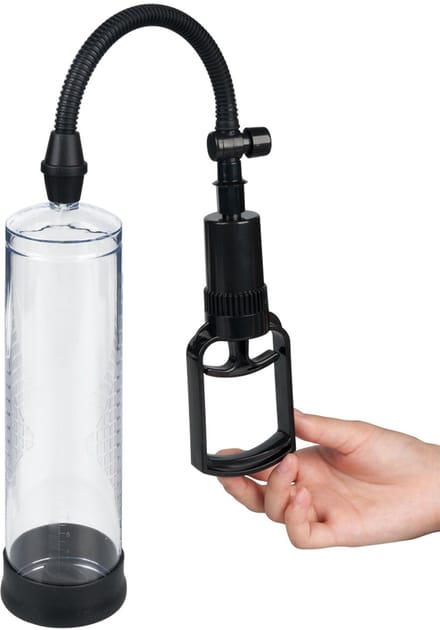 Penis Pomp Basic - 25 cm - Transparant/Zwart