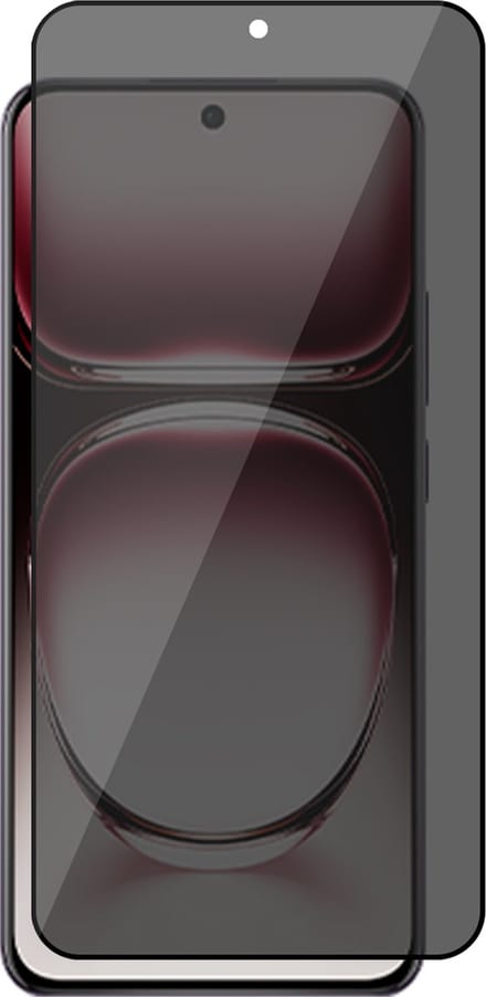 Privacy Screenprotector geschikt voor Oppo Reno 12 - Volledig Dekkend Glas Screen Protector