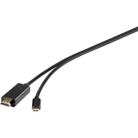 Renkforce USB-C / HDMI Adapterkabel USB-C stekker, HDMI-A-stekker 1.80 m Zwart RF-4535910 USB-C-displaykabel