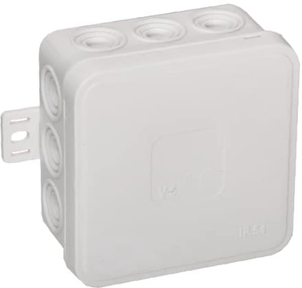 Kabelbox Inbouw Aansluitdoos IP54 met 12 Doorvoeren - 75x75x41mm (Wit)