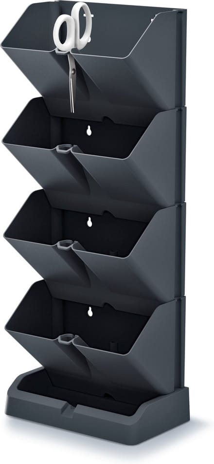 Prosperplast Verticale kruidentuin - Staand/hangend - Modulair - Antraciet grijs - 20x11x48 cm - Incl. kruidenschaar