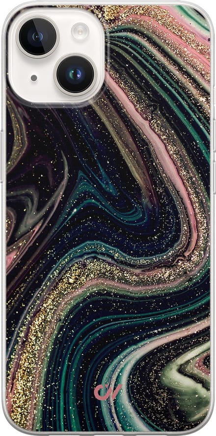 Hoesje geschikt voor Apple iPhone 14 - Marble Twilight - - Multi - Apple - Casevibes