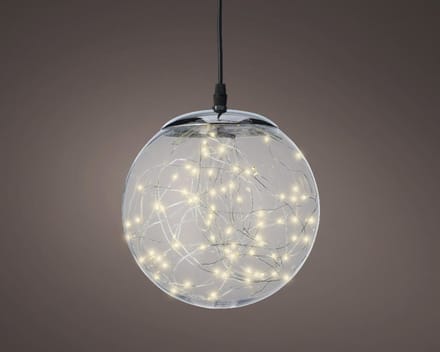 Micro LED bal | ⌀ 30 cm | 140 lampjes | Voor binnen en buiten | Transparant | Warm wit | Kerstdecoratie | 220V