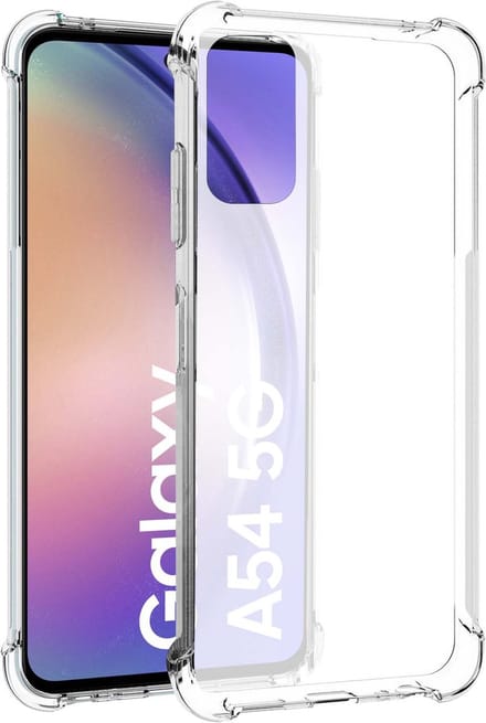 Samsung Galaxy A54 hoesje transparant siliconen shockproof backcover