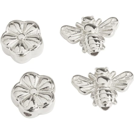 VBS Decoratieve hange "Bee & Flower" - 999 verzilverd