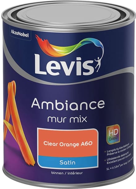 Levis - Ambiance Mur Satin Mix - Clear Orange A60 - Mengverf - 1 L