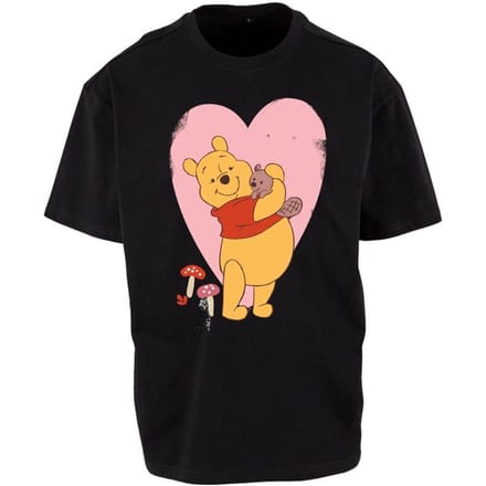 Winnie The Pooh - Disney T-shirt - Heart - S tot XL - zwart