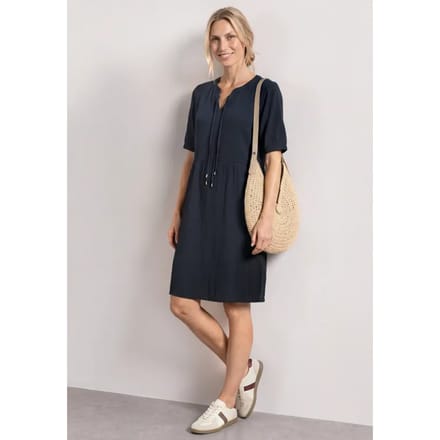 Knie-lange jurk met strikdetail