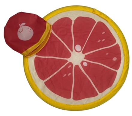 Opvouwbare waaier - grapefruit - ronde waaier - voor onderweg - in tasje