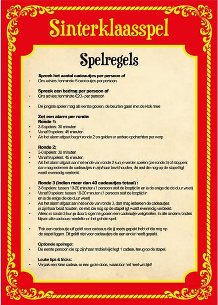Sinterklaasspel set - dobbelspel - foam dobbelsteen - rood - sinterklaas - pakjesavond