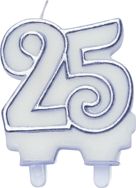 Haza Original Cijferkaars ''25'' Zilver 8 Cm