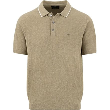 Fynch-Hatton Polo Subtle Faux-Uni Structure Cotton Linnen Pistache / male