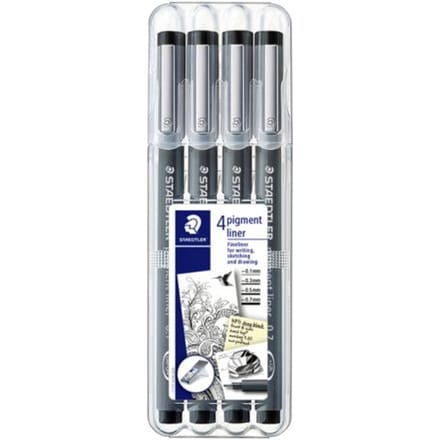 STAEDTLER - Artist Series - pigment liner 308 - fineliner - box met 4 lijnbreedten