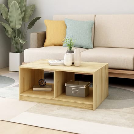 vidaXL - Salontafel - 75x50x33,5 - cm - Massief - Hout - Grenen
