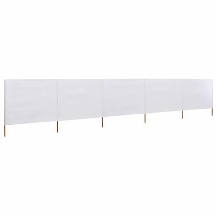 vidaXL - Windscherm - 5-panelen - 600x80 - cm - stof - zandwit