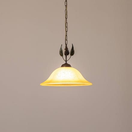 ONLI Hanglamp Mira, crème/brons, glas, Ø 40 cm, E27