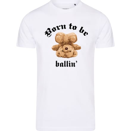 Heren Tee SS met Ballin Est. 2013 Born To Be Tee Print - Wit - Maat M