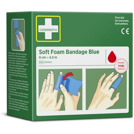 Bandage Cederroth Soft Foam 6cmx4,5m blauw