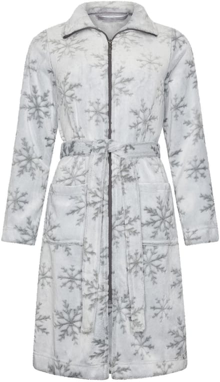 Rebelle - Badjas - Silver Frost - Fleece - Rits - Grijs - Maat M