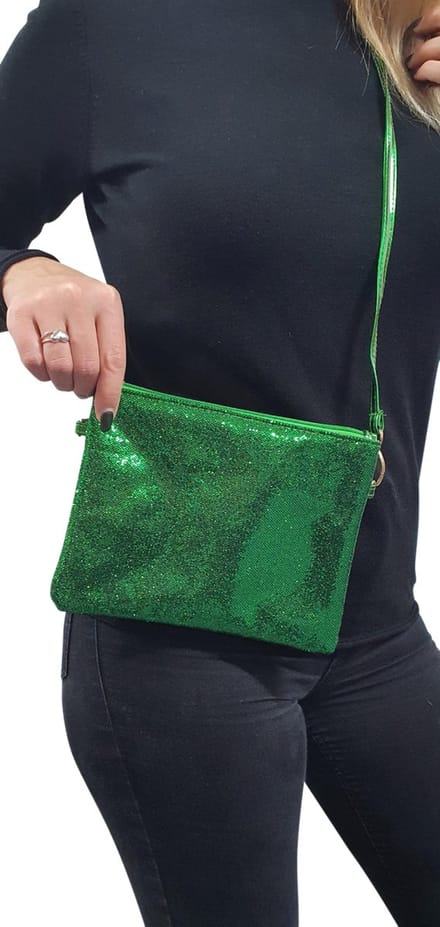 Glitter schoudertas - groen - Feest/ festival/ carnaval