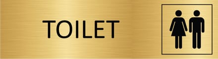 CombiCraft deurbordje Toilet in goud met tape - 165 x 45 mm