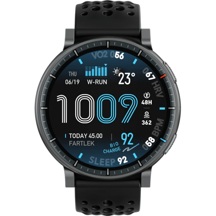 Amazfit Active Max 3, digitaal AMOLED-display van 3,81 cm (1,5 inch), 480 x 480 pixels, touchscreen, zwart